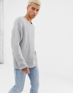 Серый фактурный джемпер свободного кроя ASOS DESIGN - Серый