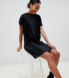 Плиссированное платье-футболка ASOS DESIGN Tall - Черный