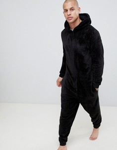 Комбинезон с капюшоном из черного материала ASOS DESIGN - Серый