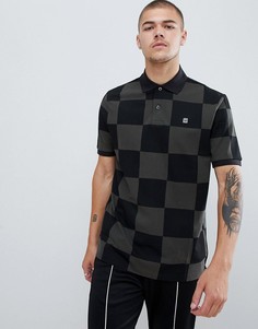 Черная футболка-поло в шахматную клетку G-Star - Черный