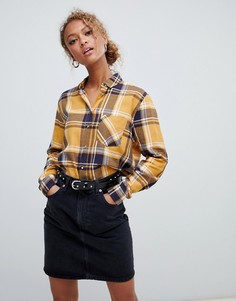Рубашка в клетку с длинными рукавами New Look - Синий