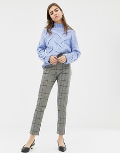 Жаккардовые брюки в клетку с завышенной талией ASOS DESIGN - Мульти