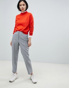 Синие узкие брюки-сигареты в белую клетку ASOS DESIGN ultimate - Мульти