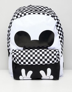 Рюкзак в шахматную клетку с принтом Микки Мауса Vans X Disney - Белый