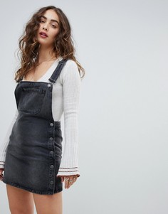 Джинсовый комбинезон с юбкой Free People Louise - Черный