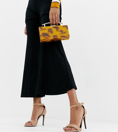 Лакированные босоножки для широкой стопы на каблуке New Look Wide Fit - Коричневый