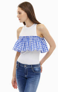 Белая хлопковая блуза с вырезами на плечах MET