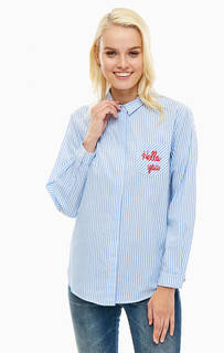 Синяя хлопковая рубашка в полоску Sugarhill Boutique