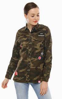Хлопковая рубашка с нашивками Superdry