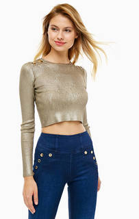 Укороченный джемпер золотистого цвета Guess