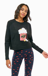 Черный укороченный джемпер с принтом Only