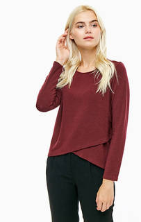 Бордовый джемпер с длинными рукавами Only