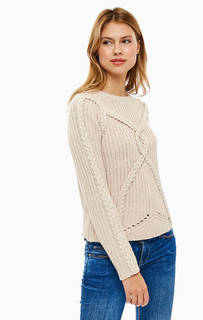 Бежевый джемпер крупной вязки Guess