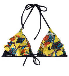 Желтый купальный топ с цветочным принтом MC2 Saint Barth