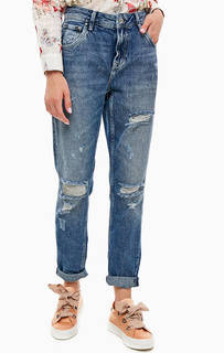 Рваные джинсы с высокой посадкой Violet Pepe Jeans