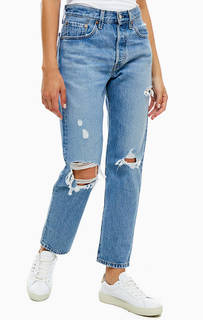 Рваные джинсы синего цвета 501® Original Levis®