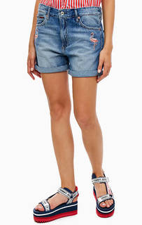 Синие джинсовые шорты с вышивкой Tommy Jeans