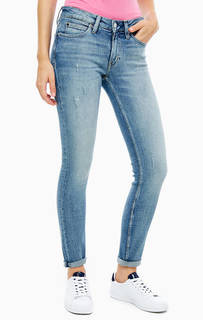 Джинсы с потертостями и заломами Calvin Klein Jeans