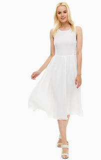 Белое платье с расклешенной юбкой Armani Exchange