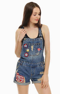 Рваный джинсовый комбинезон с шортами Superdry