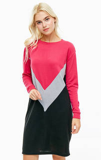 Трехцветное трикотажное платье с длинными рукавами Noisy May
