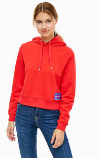 Укороченная хлопковая толстовка с капюшоном Calvin Klein Jeans