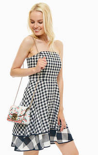 Платье в клетку со съемными бретелями Armani Exchange