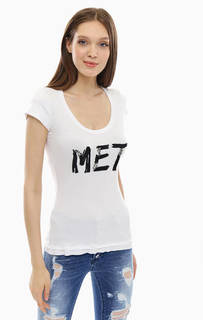 Белая футболка с короткими рукавами MET