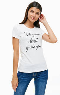 Белая хлопковая футболка с принтом Mustang