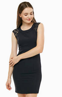 Короткое черное платье-футляр в вечернем стиле Liu Jo