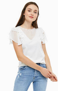 Однотонная футболка с отделкой камнями Liu Jo