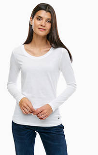 Белая базовая футболка с длинными рукавами Mustang