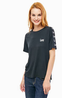 Черная футболка из вискозы с логотипом бренда Lee