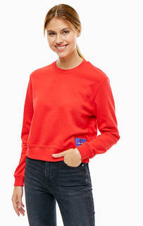 Красный хлопковый свитшот Calvin Klein Jeans