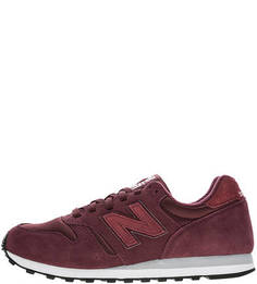 Бордовые кроссовки из замши с текстильными вставками 373 New Balance