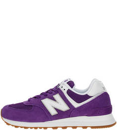 Фиолетовые кроссовки из замши с текстильными вставками 574 New Balance