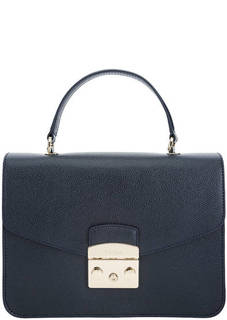 Маленькая кожаная сумка с откидным клапаном Metropolis Furla