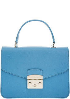 Маленькая кожаная сумка с откидным клапаном Metropolis Furla