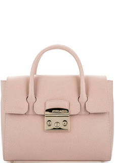 Маленькая кожаная сумка с откидным клапаном Metropolis Furla