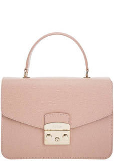 Маленькая кожаная сумка с откидным клапаном Metropolis Furla