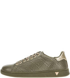 Кеды цвета хаки на шнуровке Guess