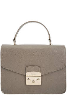 Маленькая кожаная сумка с откидным клапаном Metropolis Furla