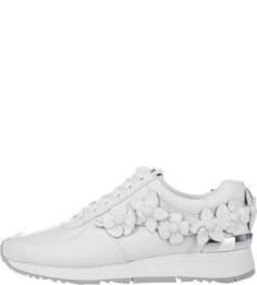 Белые кожаные кроссовки на танкетке Michael Michael Kors