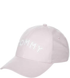 Розовая хлопковая бейсболка с вышивкой Tommy Hilfiger