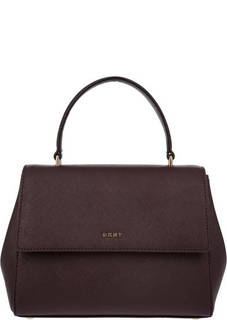 Маленькая бордовая сумка из сафьяновой кожи Dkny