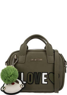 Маленькая сумка цвета хаки с нашивками Love Moschino