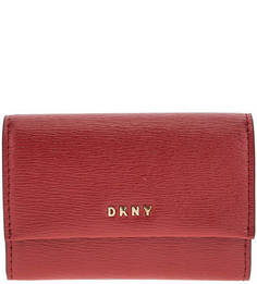 Кожаная визитница с откидным клапаном Dkny