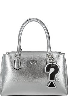 Сумка серебристого цвета с двумя отделами Guess