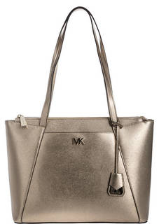 Золотистая кожаная сумка с длинными ручками Maddie Michael Michael Kors