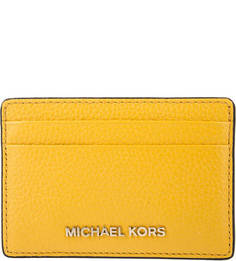 Желтая визитница из зерненой кожи Money Pieces Michael Michael Kors